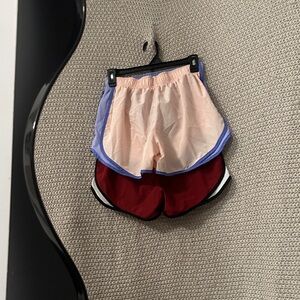 Nike Women's Athletic Shorts - Cream and Red